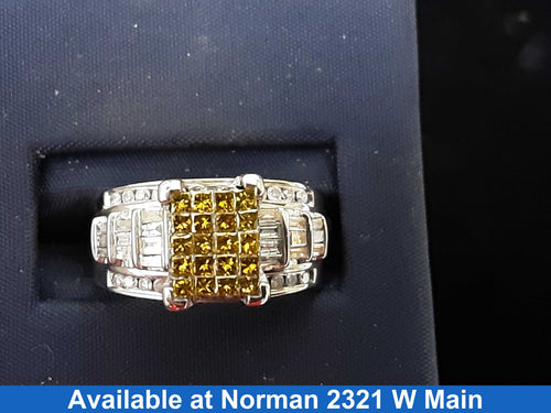 Ring - Wedding Set - White Gold 14k (.585) 6.7 grams Size 7.5