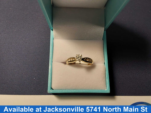 Ring - Engagement Set - Yellow Gold 14k (.585) 3.3 grams Size 6.5
