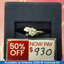 Women's Ring - Solitaire - White Gold 14k (.585) 2.2 grams Size 5.5