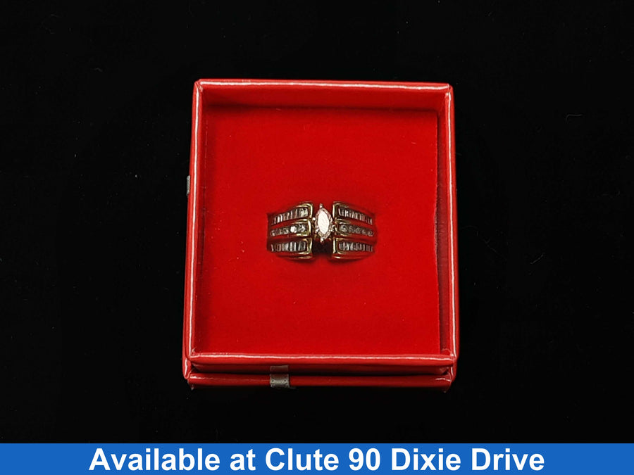 Ring - Engagement Set - Yellow Gold 14k (.585) 8.1 grams Size 7.5