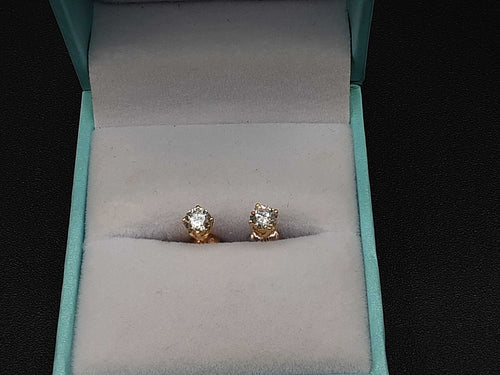 Double Stud Earring - Yellow Gold 14k (.585) 0.7 grams
