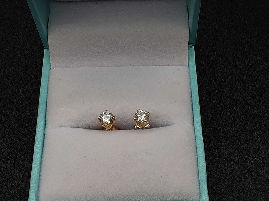 Double Stud Earring - Yellow Gold 14k (.585) 0.7 grams