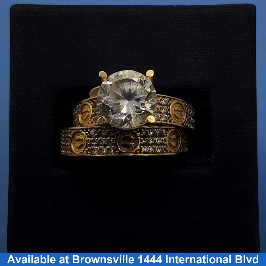 Ring - Engagement Set - Yellow Gold 10k (.417) 4.5 grams Size 9