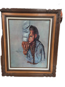 Jh Richavels Helping Hands Taos 1963 Brown Painting / Picture / Mirror