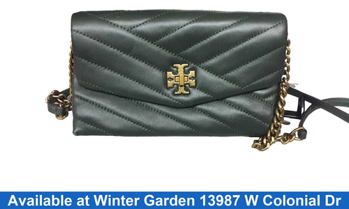 Tory Burch Kira Chevron Green Purse / Handbag