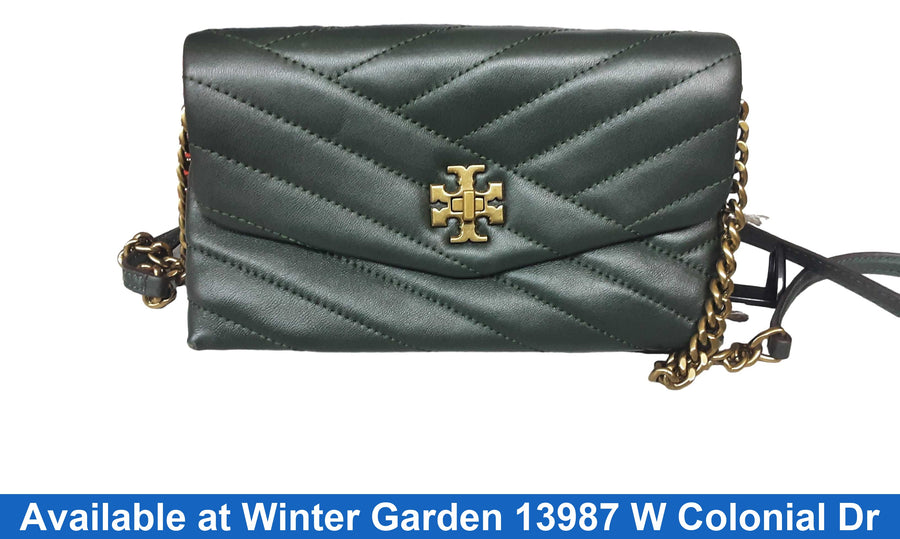 Tory Burch Kira Chevron Green Purse / Handbag
