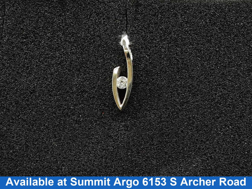 Diamond Pendant - White Gold 14k (.585) 3.3 grams