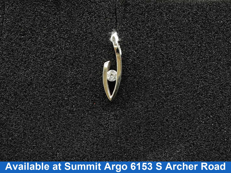 Diamond Pendant - White Gold 14k (.585) 3.3 grams