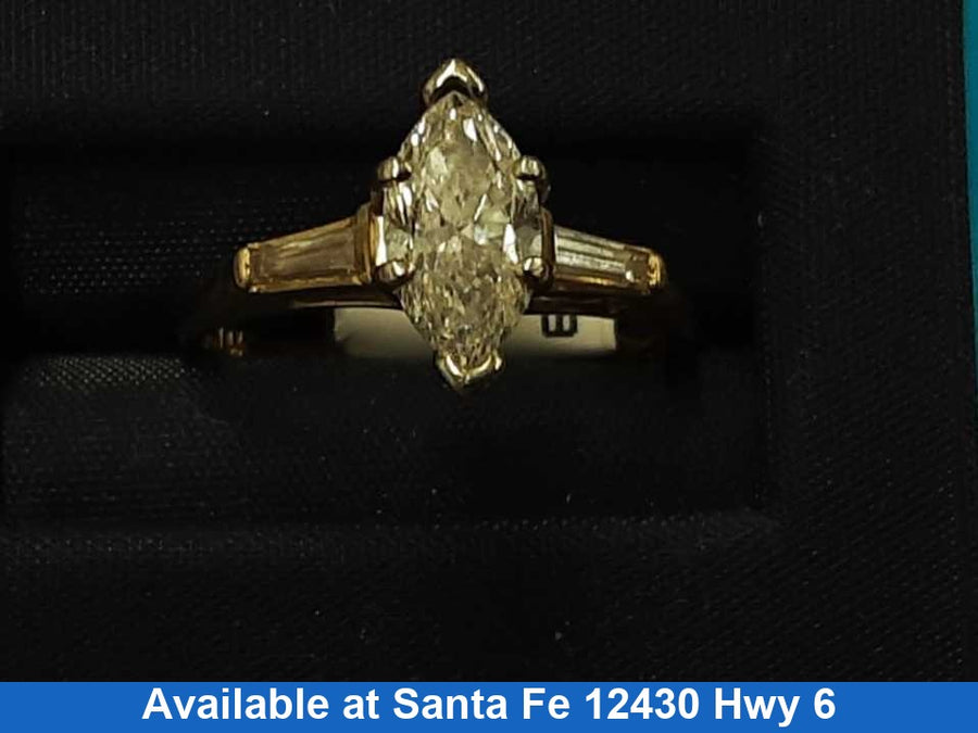 Women's Ring - Solitaire - Yellow Gold 14k (.585) 2.1 grams Size 5.5