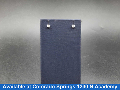 Double Stud Earring - White Gold 14k (.585) 0.6 grams