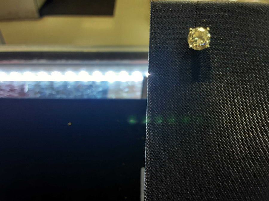 Double Stud Earring - White Gold 14k (.585) 0.5 grams