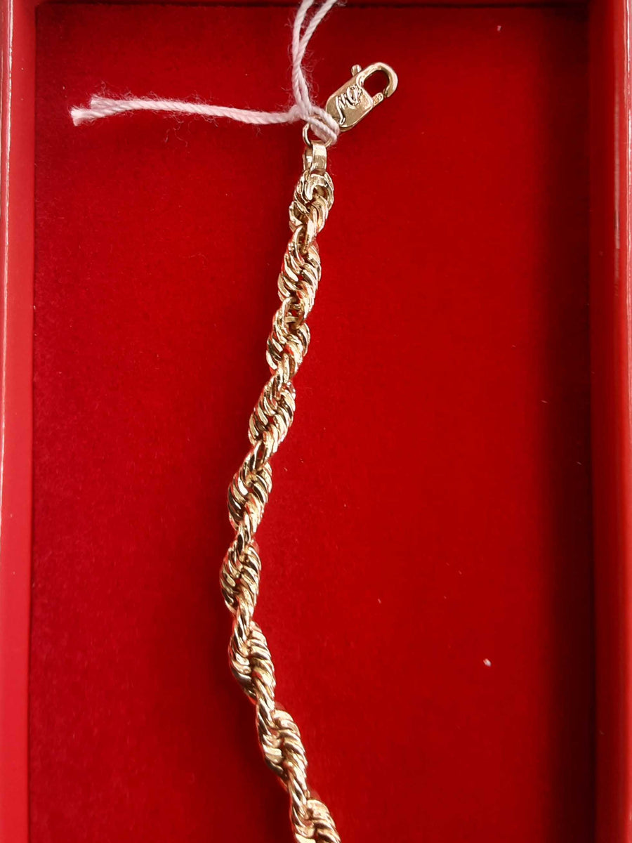 Rope Bracelet - Yellow Gold 14k (.585) 2.9 grams 9 inch
