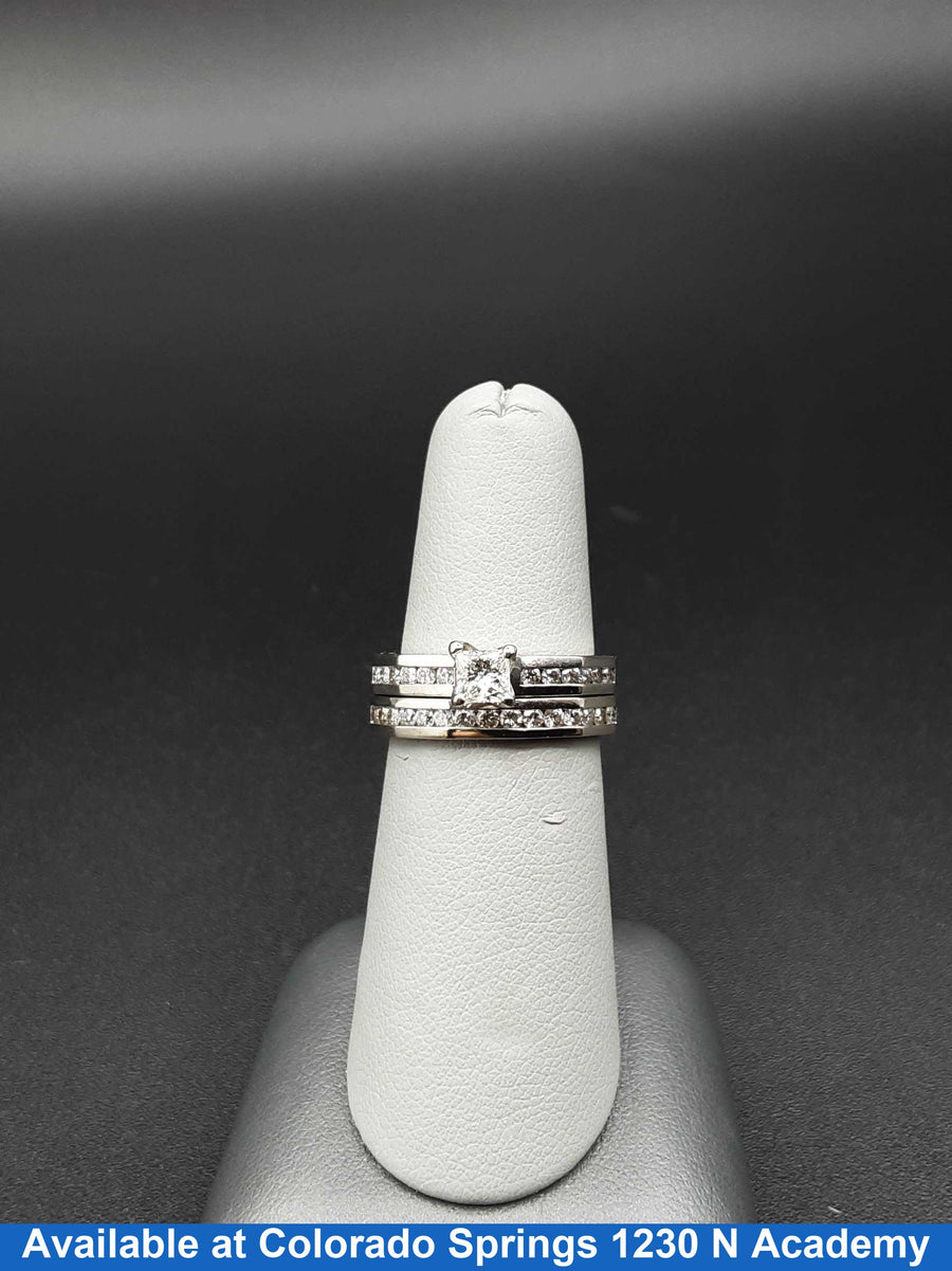 Ring - Engagement Set - White Gold 14k (.585) 7.3 grams Size 6