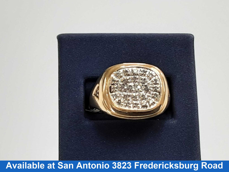 Men's Diamond Ring - Yellow Gold 10k Size 7