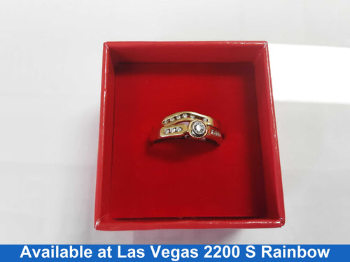 Ring - Engagement Set - Yellow Gold 18k (.750) 6.4 grams Size 20
