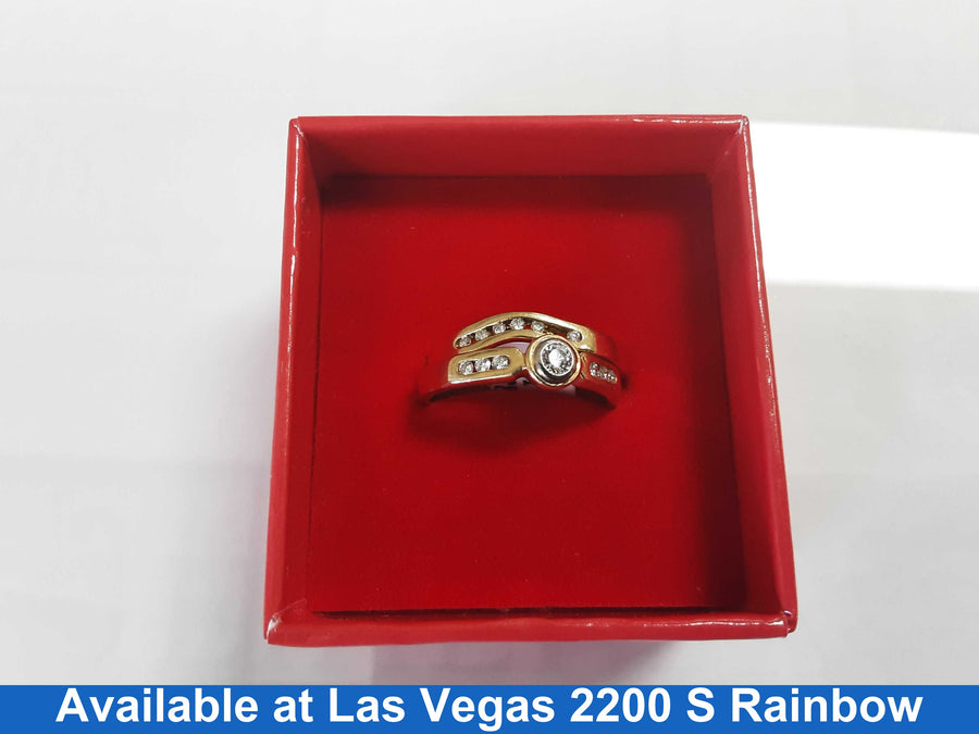 Ring - Engagement Set - Yellow Gold 18k (.750) 6.4 grams Size 20