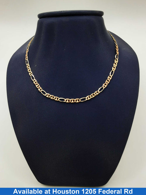 Figaro Chain - Tricolor Gold 14k (.585) 5.2 grams 22 inch