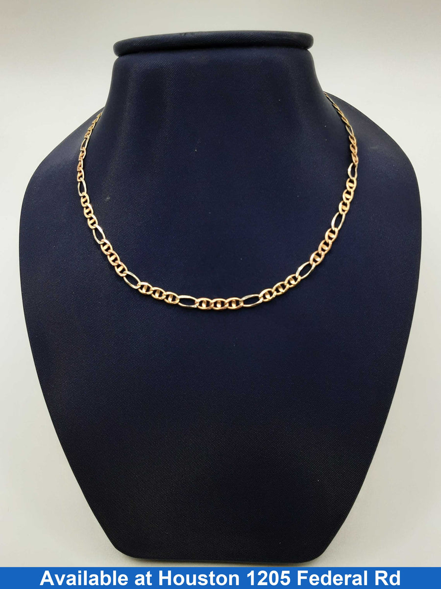 Figaro Chain - Tricolor Gold 14k (.585) 5.2 grams 22 inch