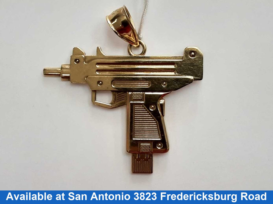 Machine Gun Pendant Yellow Gold 10k 7.6 Grams