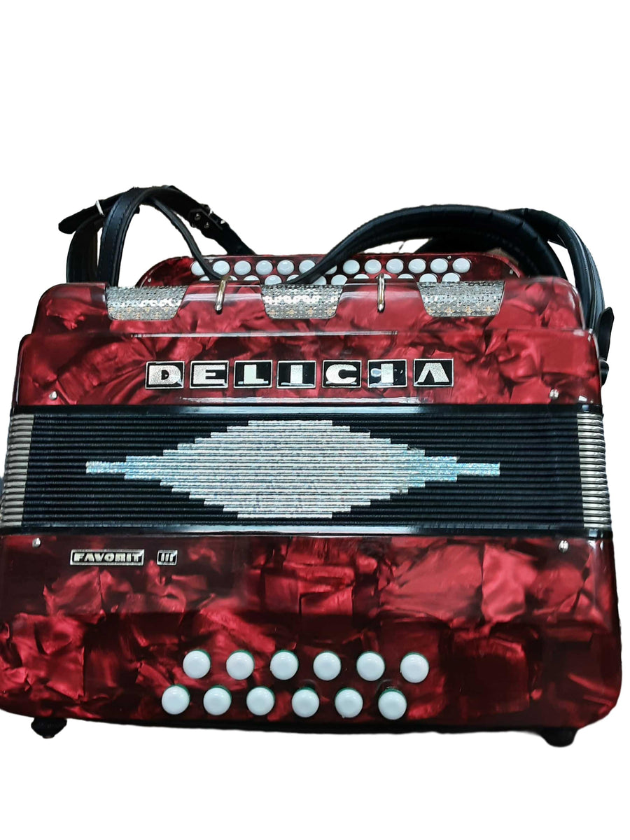 Delicia Favorit Iii Red Button Accordion