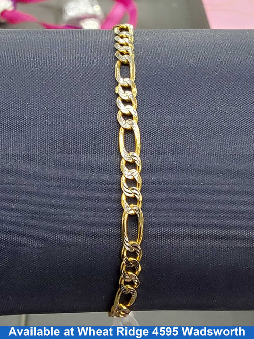 Figaro Bracelet - Yellow Gold 14k (.585) 4.4 grams 7 inch