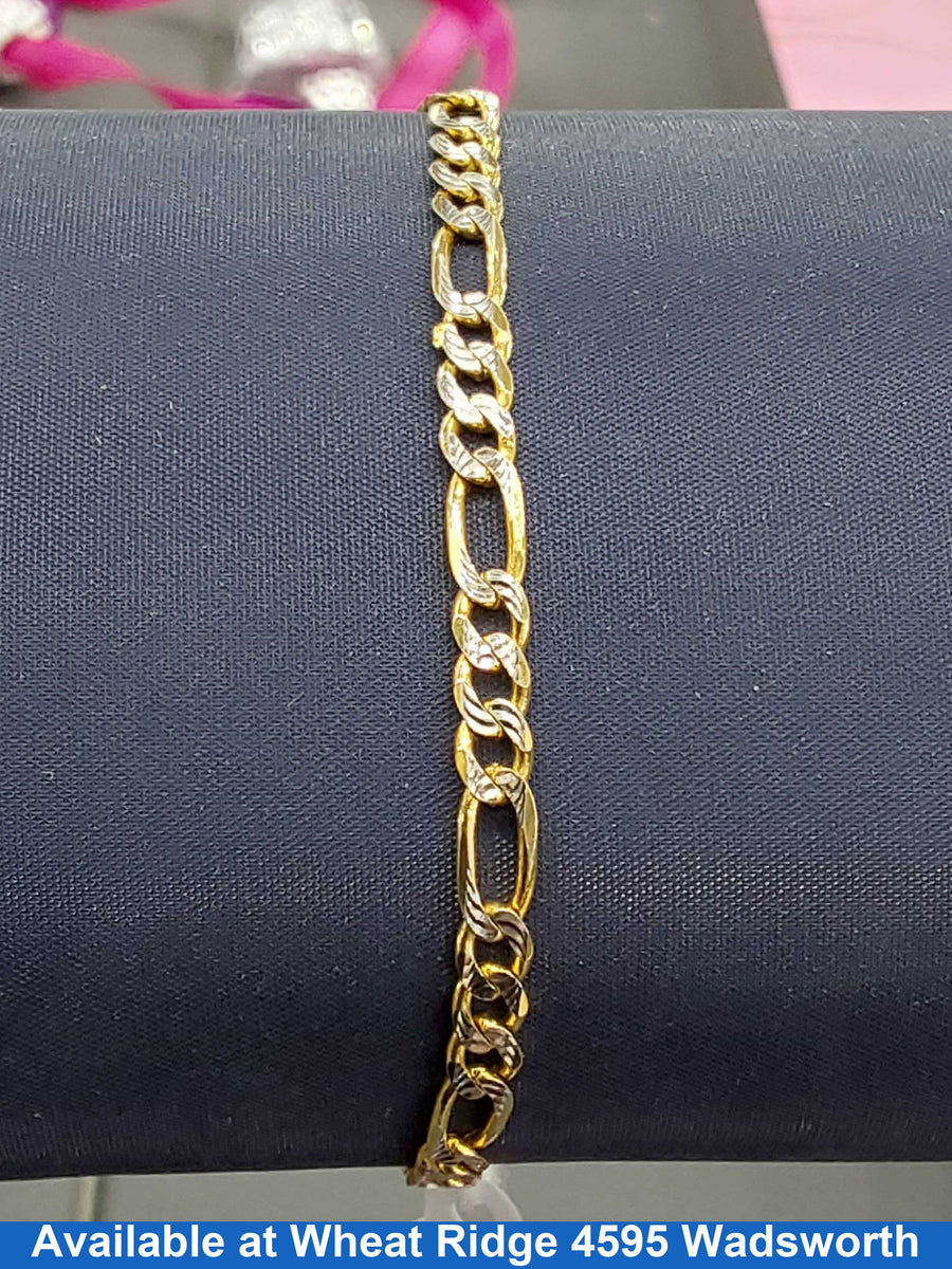 Figaro Bracelet - Yellow Gold 14k (.585) 4.4 grams 7 inch
