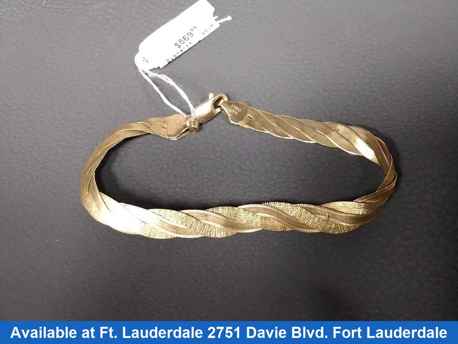 Woven Bracelet - Yellow Gold 14k (.585) 6.1 grams 7 inch