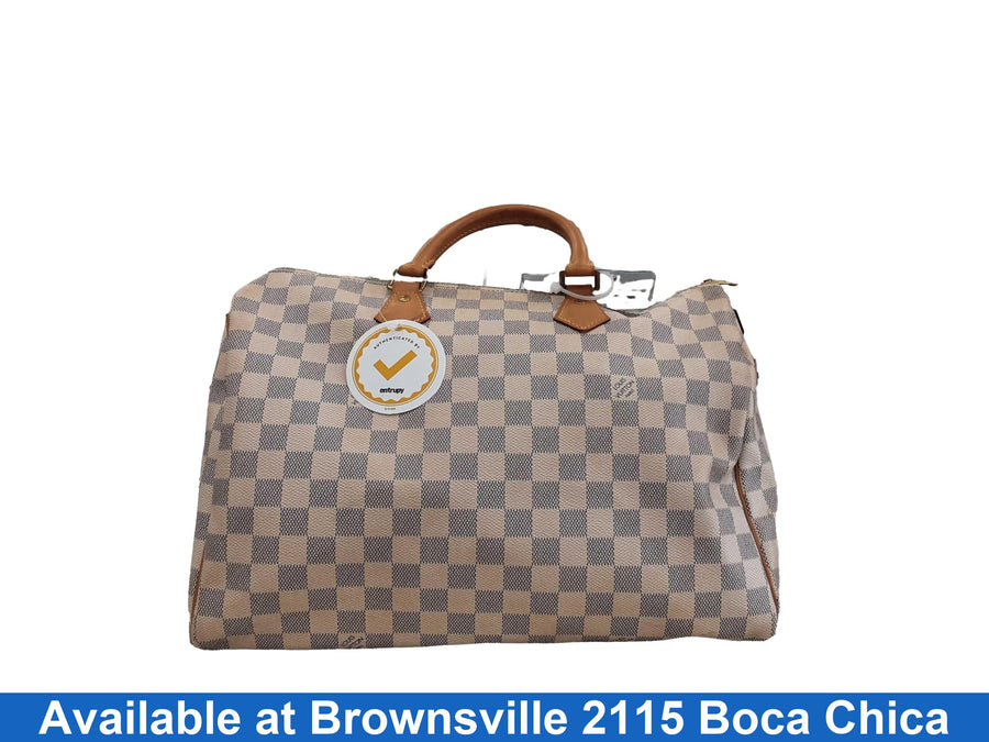 Louis Vuitton Speedy 35 White Purse / Handbag