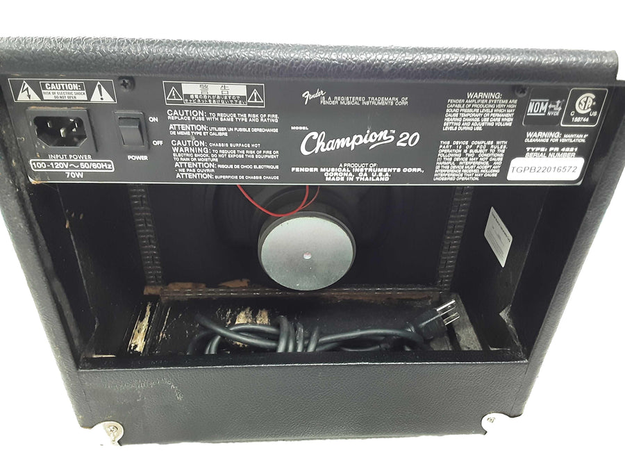 Fender Champion 20 Black Guitar Amplifier