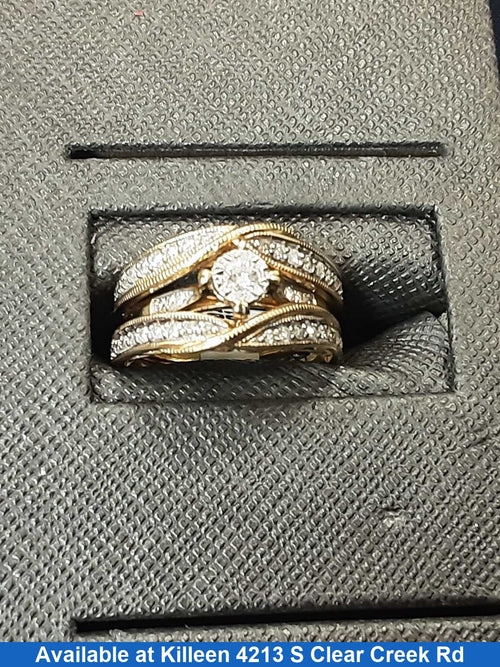 Ring - Engagement Set - Yellow Gold 14k (.585) 6.2 grams Size 3.5