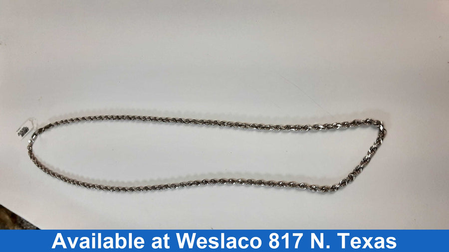 Rope Chain - White Gold 10k (.417) 23.1 grams 24 inch