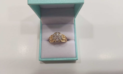Ring - Engagement Set - Yellow Gold 14k (.585) 9.09 grams Size 8.5