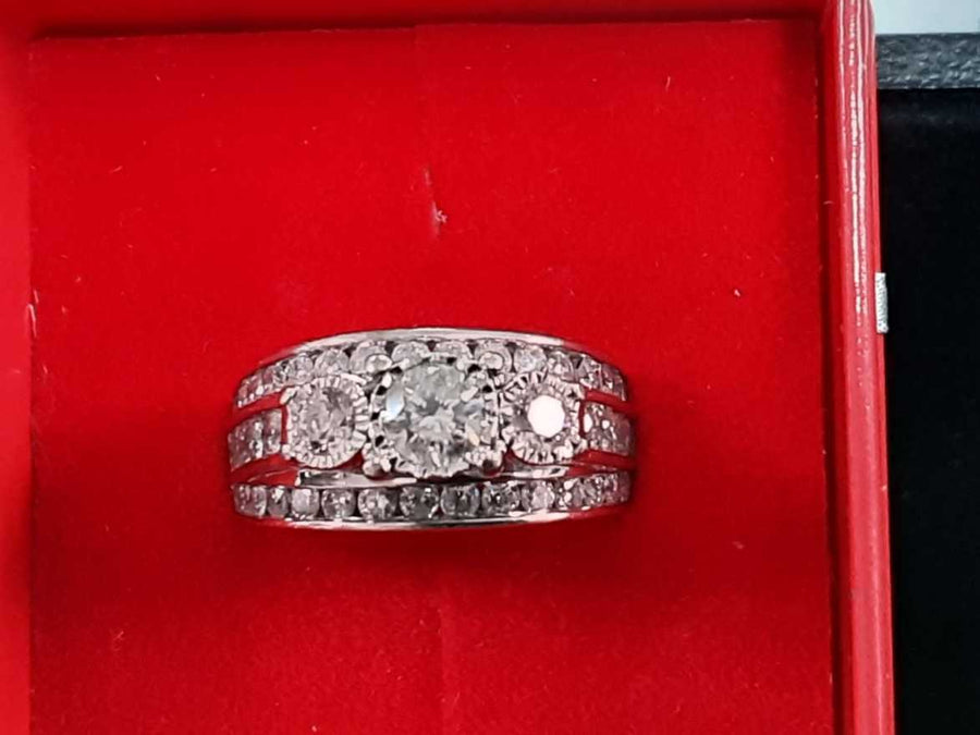 Ring - Engagement Set - White Gold 14k (.585) 7.7 grams Size 8