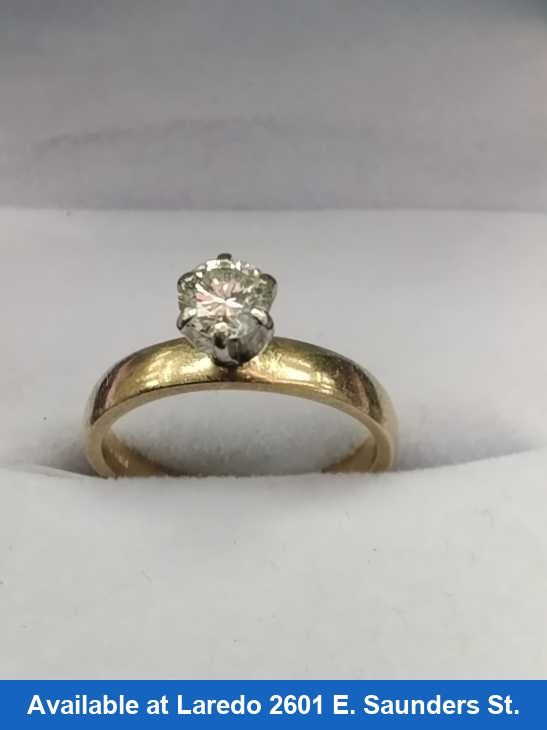 Women's Ring - Solitaire - Yellow Gold 14k (.585) 2.9 grams Size 9