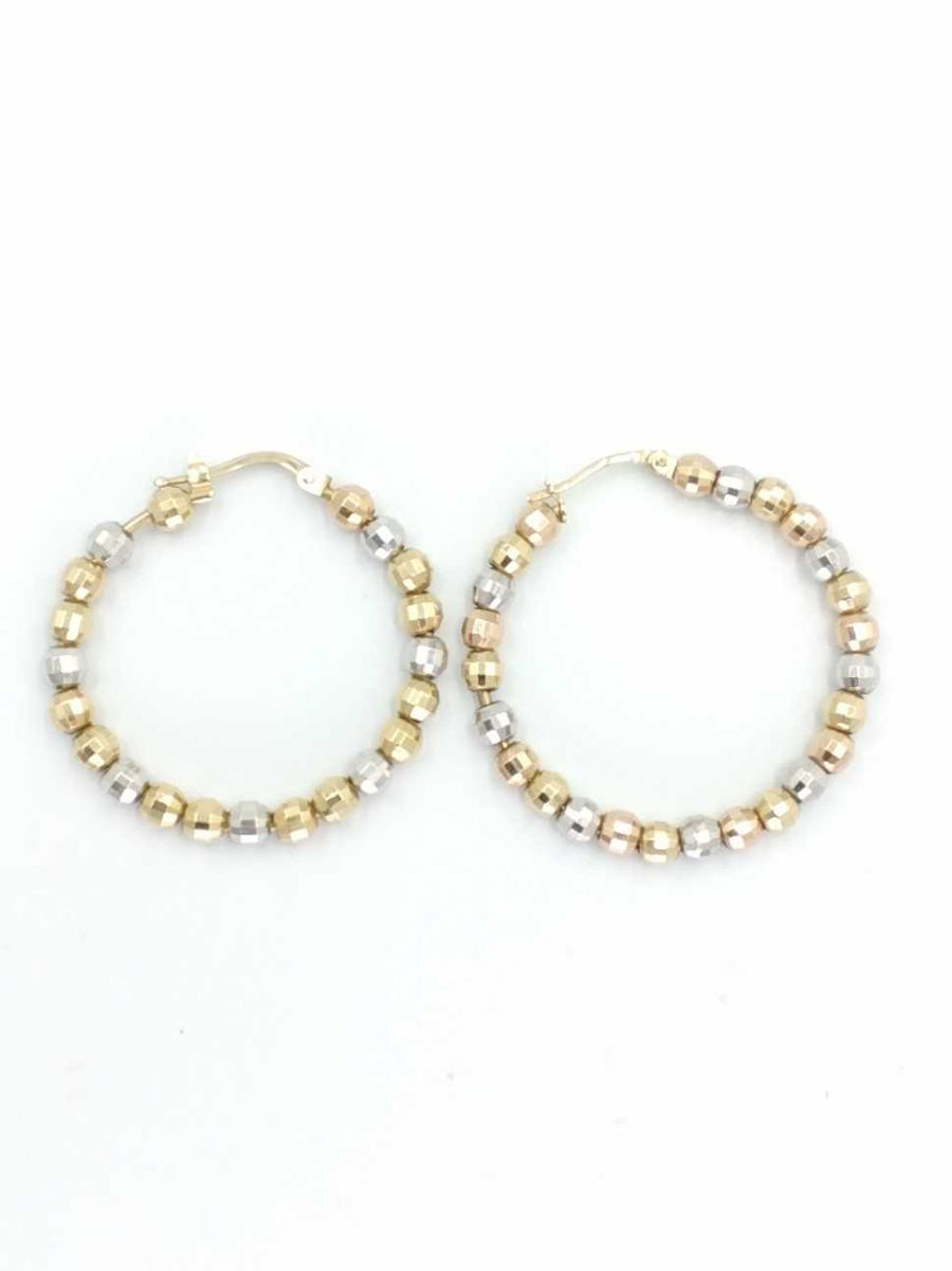 Bangle Earrings - Tricolor Gold 14k (.585) 7.7 grams