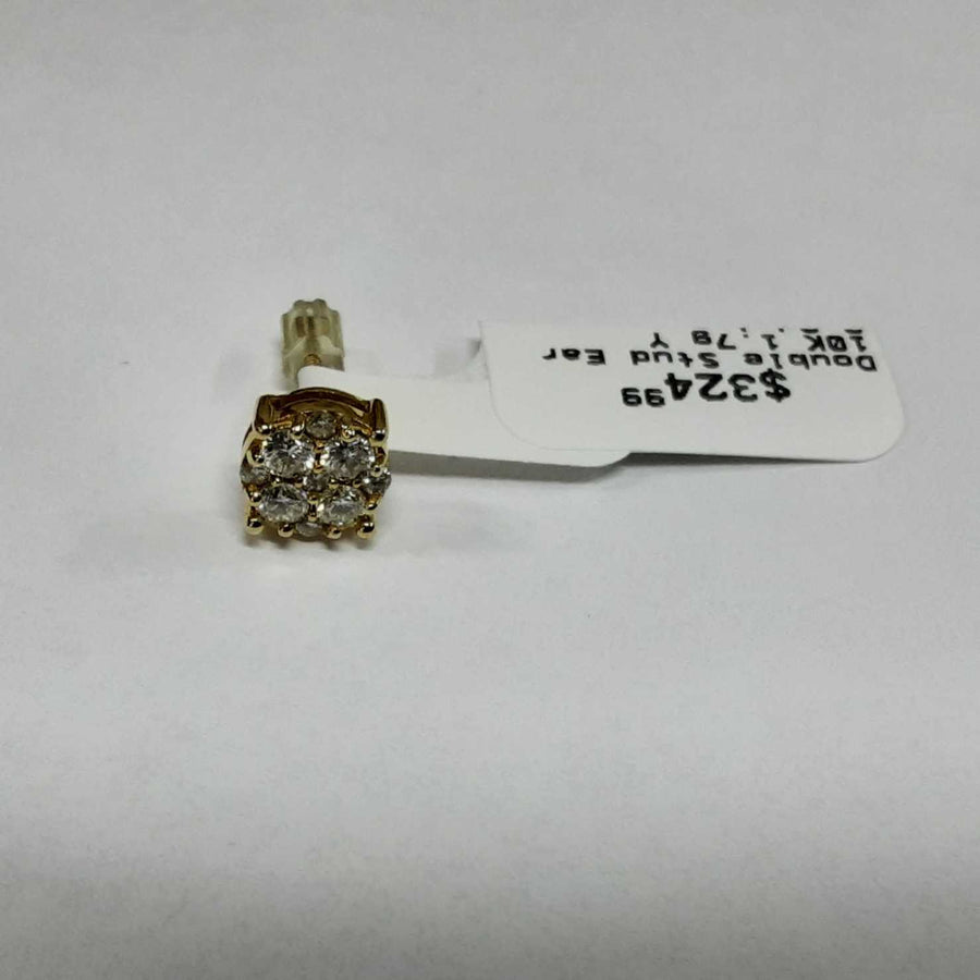 Double Stud Earring - Yellow Gold 10k (.417) 1.7 grams