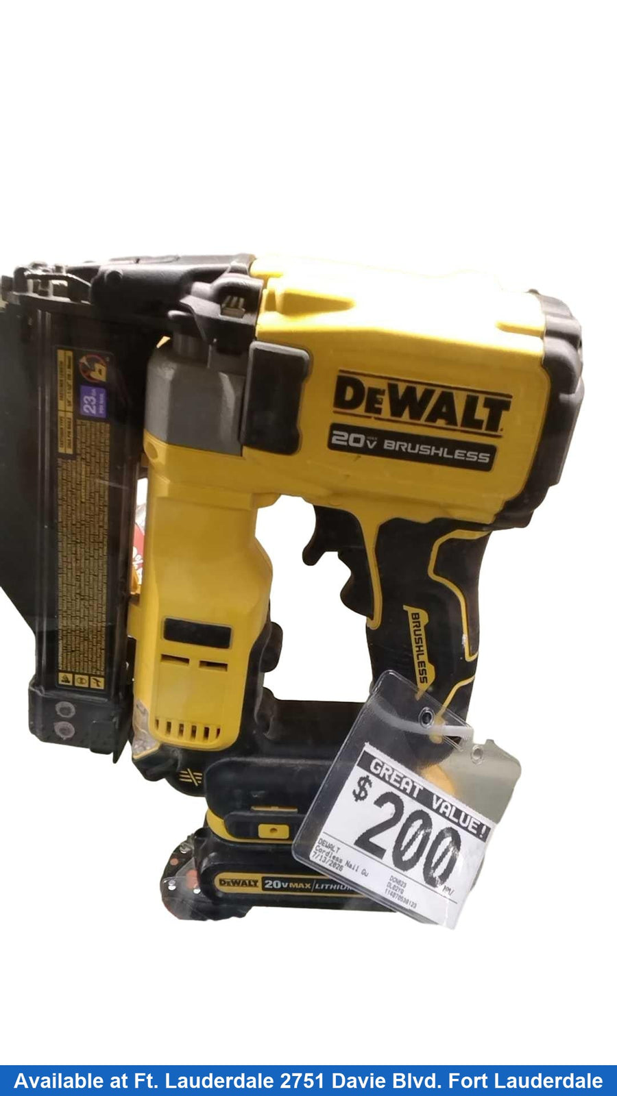 Dewalt Dcn623 Yellow Cordless Framing Nailer