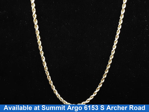 Rope Chain - Yellow Gold 14k (.585) 31.2 grams 24 inch