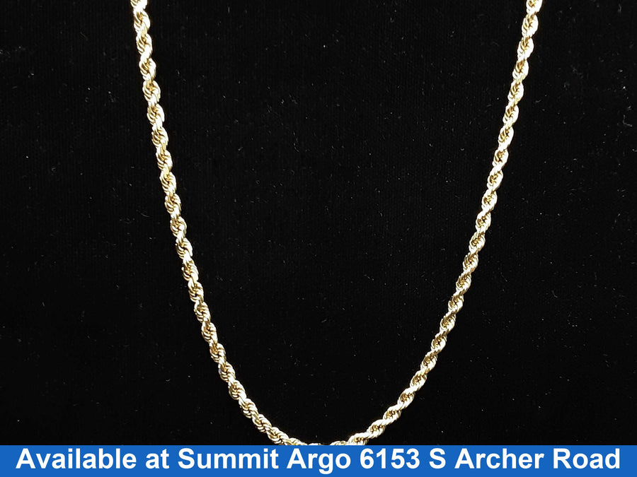 Rope Chain - Yellow Gold 14k (.585) 31.2 grams 24 inch