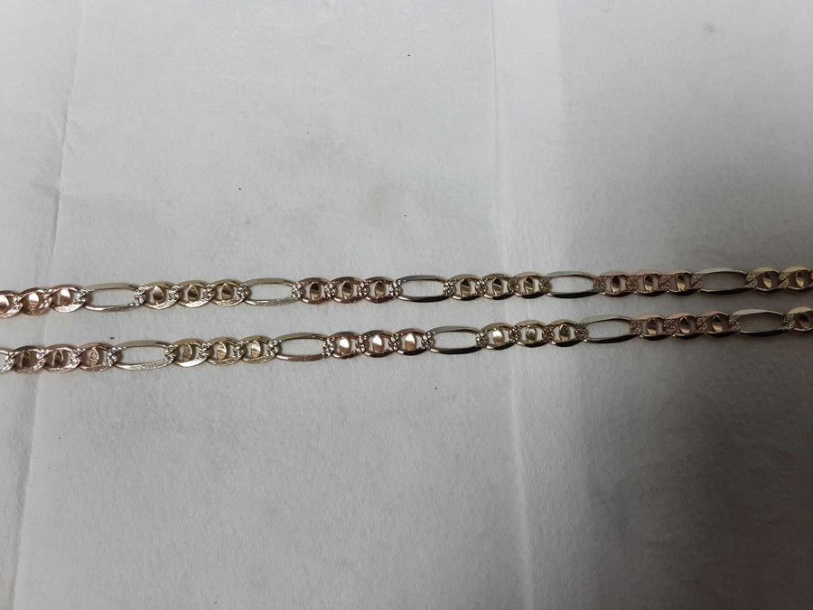 Figaro Chain - Tricolor Gold 14k (.585) 20.2 grams 24 inch