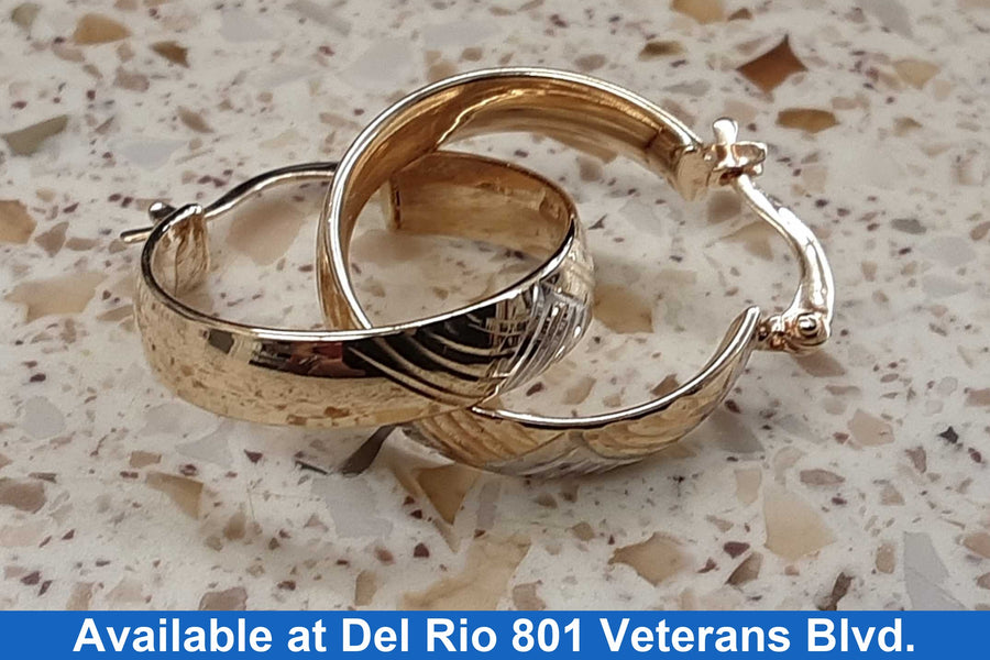 Hoop Earrings - Yellow Gold 10k (.417) 2.7 grams