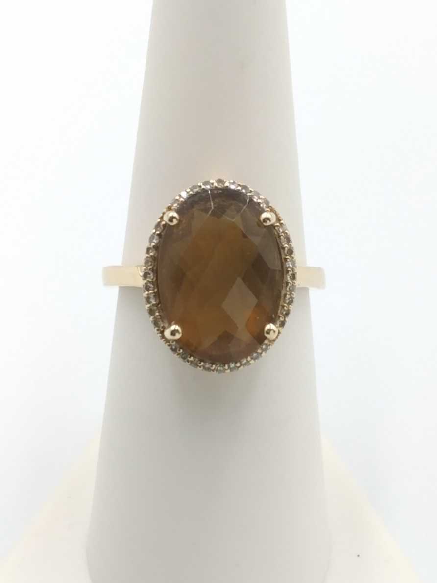 Women's Ring - Solitaire - Yellow Gold 14k (.585) 4.1 grams Size 7.5