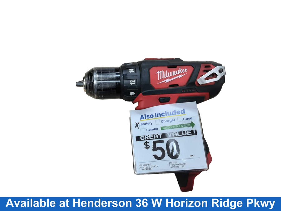 Milwaukee 2407-20 Red Cordless Standard Drill