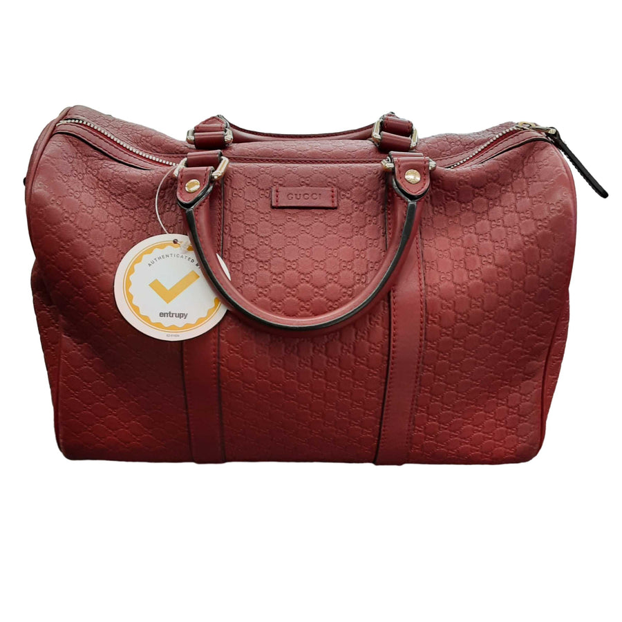 Gucci Microguccissima Boston Bag Red Purse / Handbag