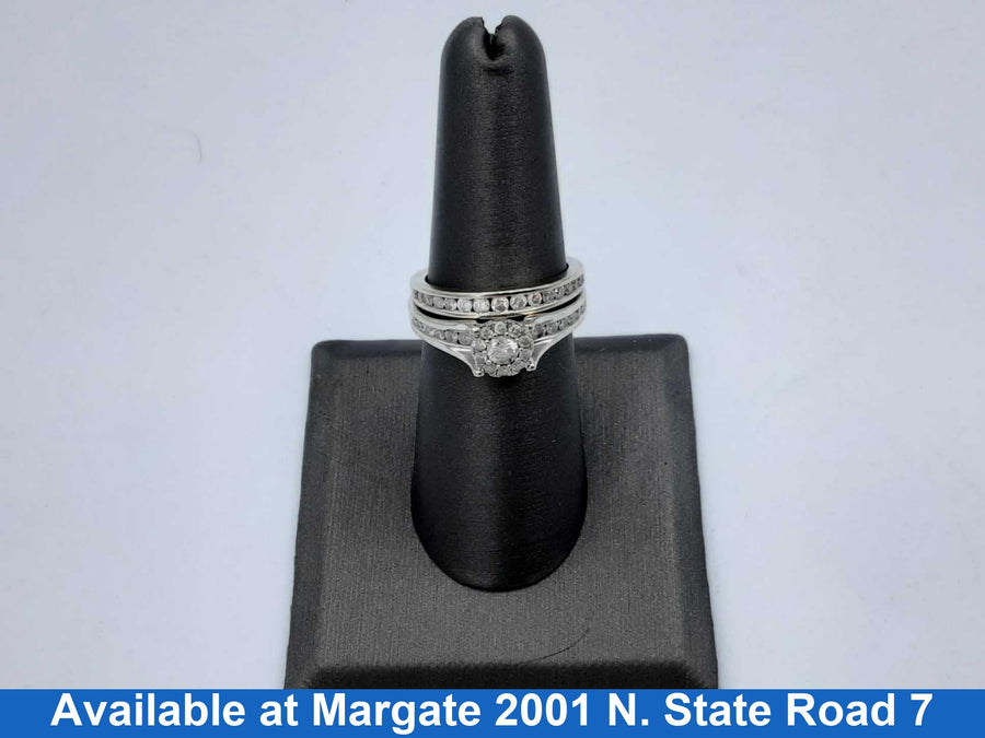Ring - Engagement Set - White Gold 14k (.585) 6.6 grams Size 7.5