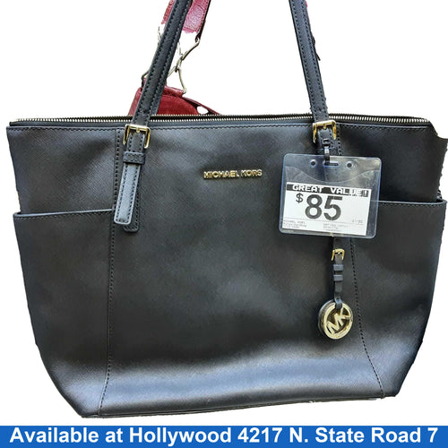 Michael Kors Saffiano Leather Tote Black Purse / Handbag