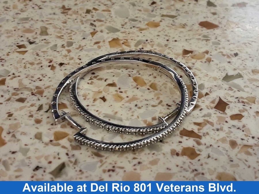 Bangle Earrings - White Gold 10k (.417) 3.6 grams