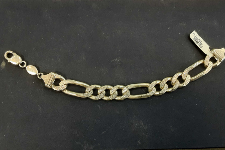 Figaro Bracelet - Silver 62 grams 9 inch