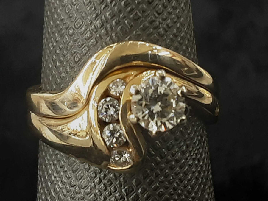 Ring - Engagement Set - Yellow Gold 14k (.585) 5.6 grams Size 6