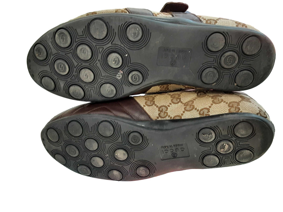Gucci Gg Leather Sneakers Brown